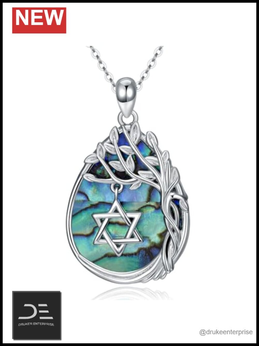 Jewish Star of David Tree of Life Necklace 925 Sterling Silver Jewelry Gift